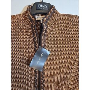 NWT St John collection Womens knit orange brown jacket size 8, $1,090 MSRP